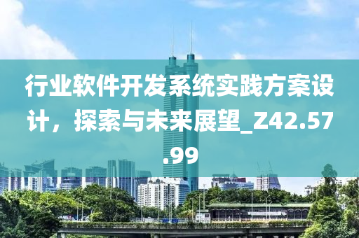 行业软件开发系统实践方案设计，探索与未来展望_Z42.57.99