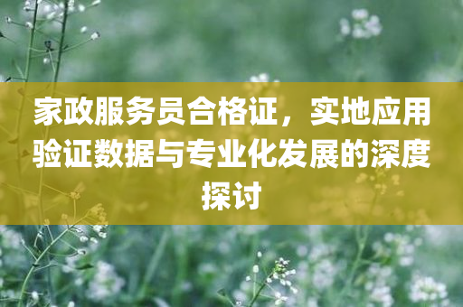 家政服务员合格证，实地应用验证数据与专业化发展的深度探讨