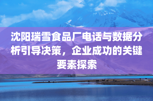 沈阳瑞雪食品厂电话与数据分析引导决策，企业成功的关键要素探索