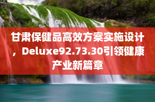 甘肃保健品高效方案实施设计，Deluxe92.73.30引领健康产业新篇章