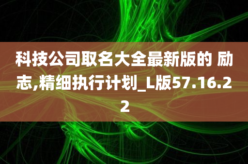 科技公司取名大全最新版的 励志,精细执行计划_L版57.16.22