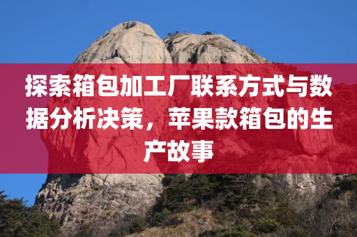 探索箱包加工厂联系方式与数据分析决策，苹果款箱包的生产故事