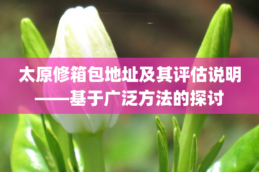 太原修箱包地址及其评估说明——基于广泛方法的探讨