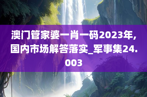 澳门管家婆一肖一码2023年,国内市场解答落实_军事集24.003