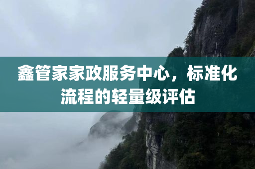 鑫管家家政服务中心，标准化流程的轻量级评估