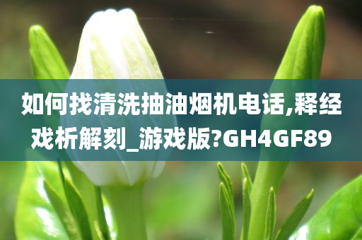 如何找清洗抽油烟机电话,释经戏析解刻_游戏版?GH4GF89