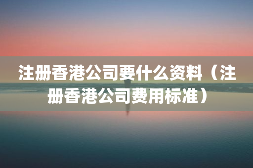 注册香港公司要什么资料（注册香港公司费用标准）