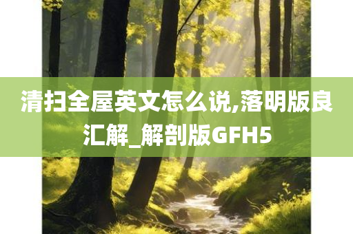 清扫全屋英文怎么说,落明版良汇解_解剖版GFH5