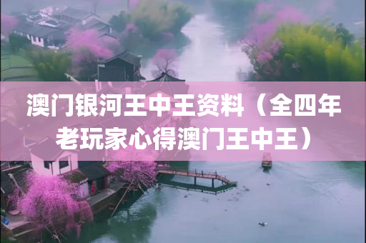 澳门银河王中王资料（全四年老玩家心得澳门王中王）