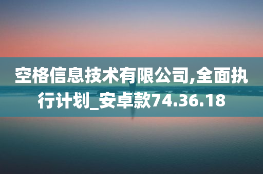 空格信息技术有限公司,全面执行计划_安卓款74.36.18