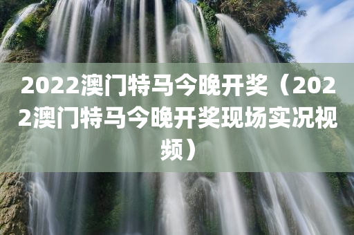 2022澳门特马今晚开奖（2022澳门特马今晚开奖现场实况视频）