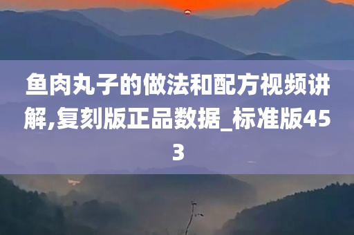 鱼肉丸子的做法和配方视频讲解,复刻版正品数据_标准版453