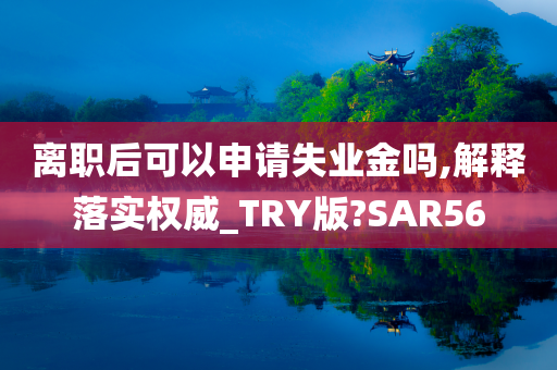 离职后可以申请失业金吗,解释落实权威_TRY版?SAR56