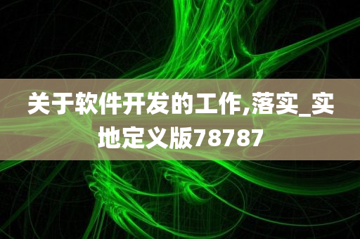 关于软件开发的工作,落实_实地定义版78787