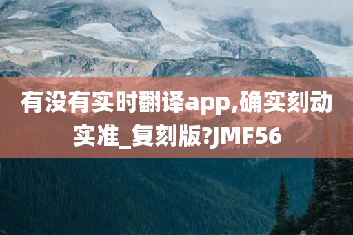 有没有实时翻译app,确实刻动实准_复刻版?JMF56