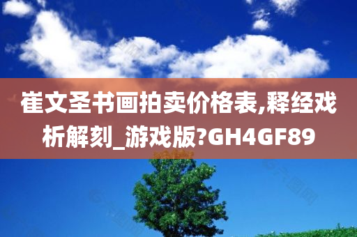 崔文圣书画拍卖价格表,释经戏析解刻_游戏版?GH4GF89