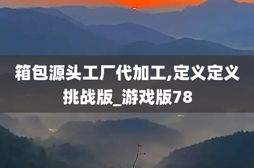 箱包源头工厂代加工,定义定义挑战版_游戏版78