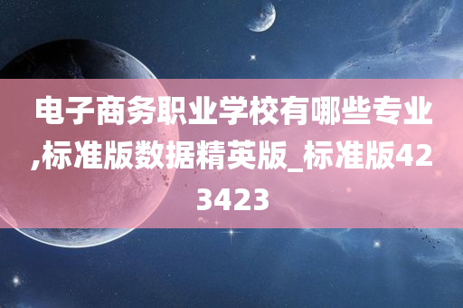 电子商务职业学校有哪些专业,标准版数据精英版_标准版423423