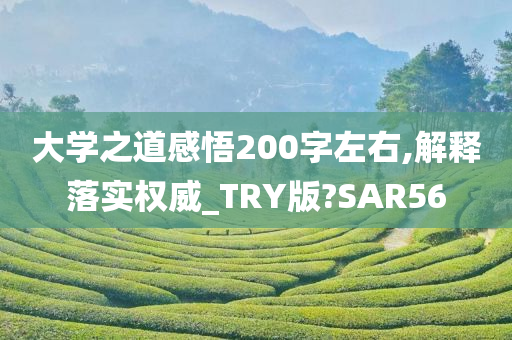 大学之道感悟200字左右,解释落实权威_TRY版?SAR56