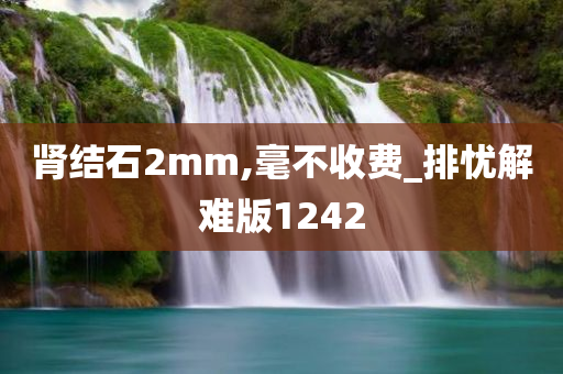 肾结石2mm,毫不收费_排忧解难版1242