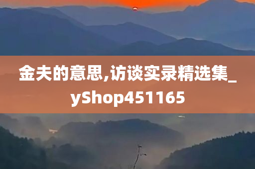 金夫的意思,访谈实录精选集_yShop451165