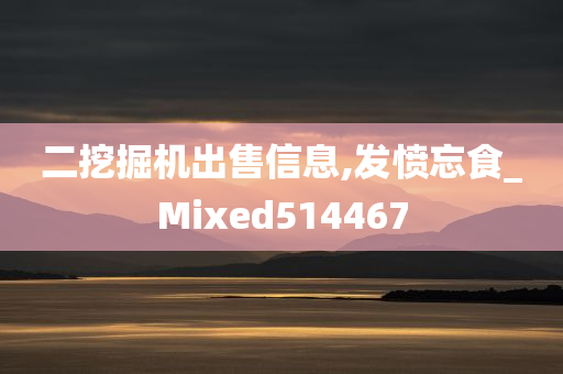 二挖掘机出售信息,发愤忘食_Mixed514467