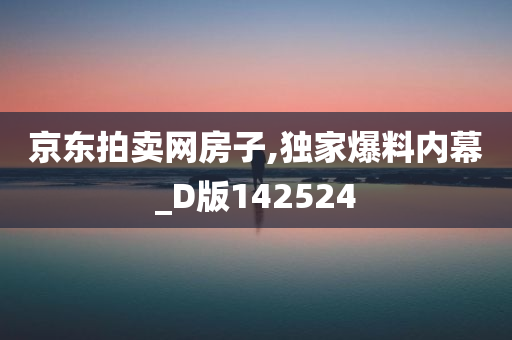 京东拍卖网房子,独家爆料内幕_D版142524