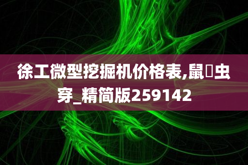 徐工微型挖掘机价格表,鼠齧虫穿_精简版259142