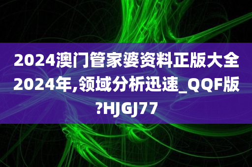 2024澳门管家婆资料正版大全2024年,领域分析迅速_QQF版?HJGJ77