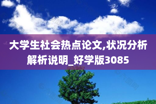 大学生社会热点论文,状况分析解析说明_好学版3085