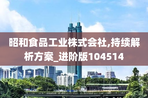 昭和食品工业株式会社,持续解析方案_进阶版104514