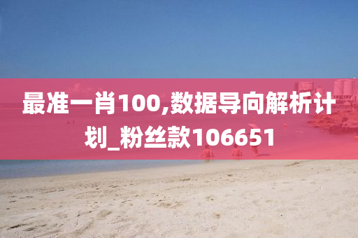 最准一肖100,数据导向解析计划_粉丝款106651