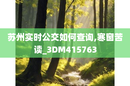 苏州实时公交如何查询,寒窗苦读_3DM415763