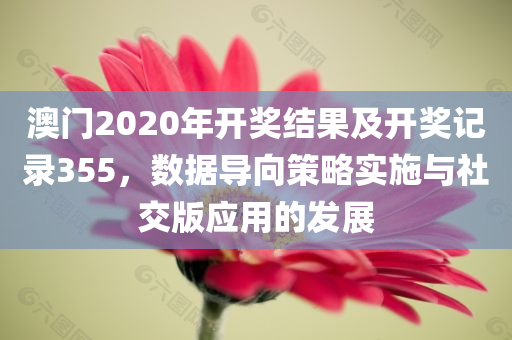 澳门2020年开奖结果及开奖记录355，数据导向策略实施与社交版应用的发展