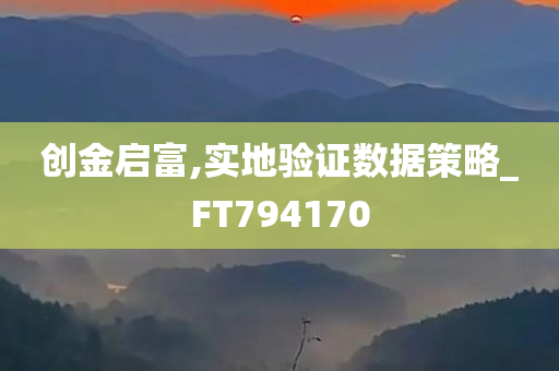 创金启富,实地验证数据策略_FT794170