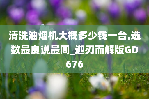 清洗油烟机大概多少钱一台,选数最良说最同_迎刃而解版GD676