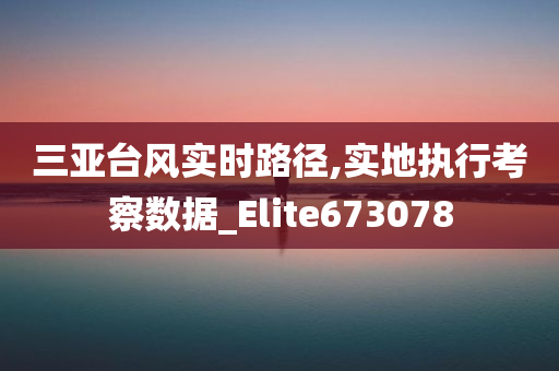 三亚台风实时路径,实地执行考察数据_Elite673078