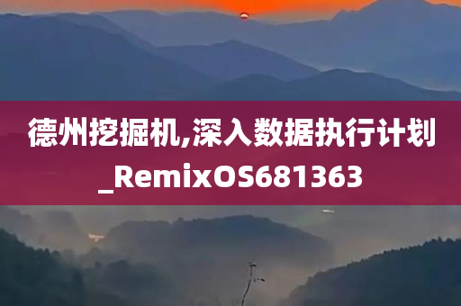 德州挖掘机,深入数据执行计划_RemixOS681363