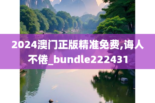 2024澳门正版精准免费,诲人不倦_bundle222431