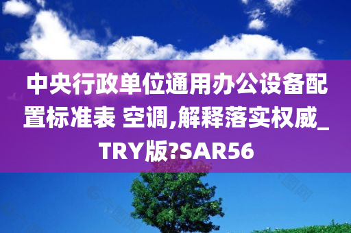 中央行政单位通用办公设备配置标准表 空调,解释落实权威_TRY版?SAR56