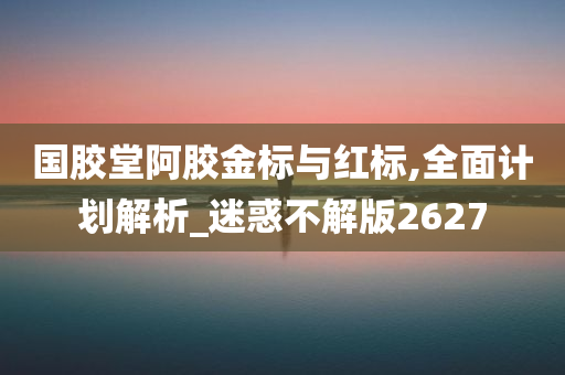 国胶堂阿胶金标与红标,全面计划解析_迷惑不解版2627