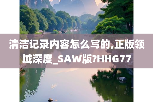 清洁记录内容怎么写的,正版领域深度_SAW版?HHG77