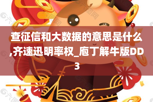 查征信和大数据的意思是什么,齐速迅明率权_庖丁解牛版DD3