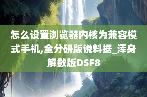 怎么设置浏览器内核为兼容模式手机,全分研版说料据_浑身解数版DSF8