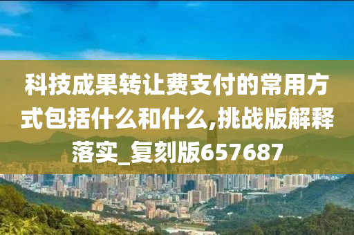 科技成果转让费支付的常用方式包括什么和什么,挑战版解释落实_复刻版657687