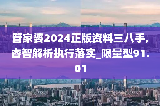 管家婆2024正版资料三八手,睿智解析执行落实_限量型91.01