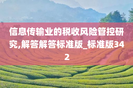 信息传输业的税收风险管控研究,解答解答标准版_标准版342