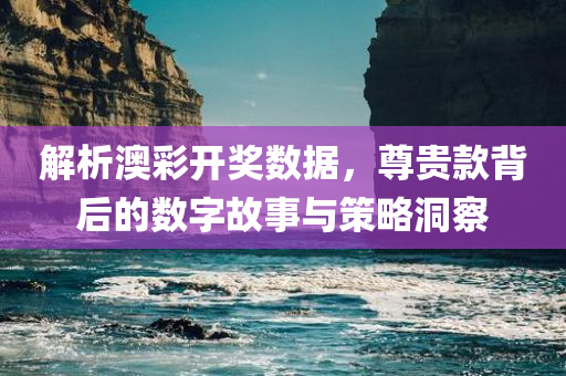 解析澳彩开奖数据，尊贵款背后的数字故事与策略洞察