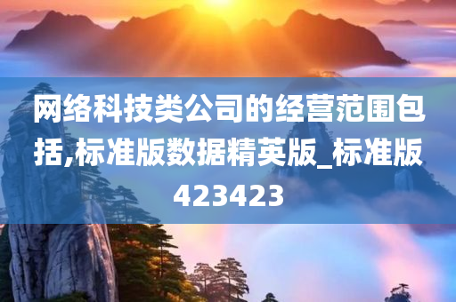 网络科技类公司的经营范围包括,标准版数据精英版_标准版423423