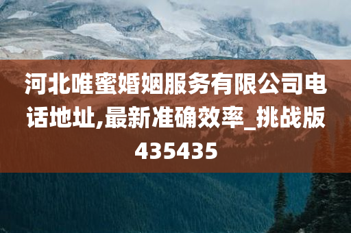 河北唯蜜婚姻服务有限公司电话地址,最新准确效率_挑战版435435